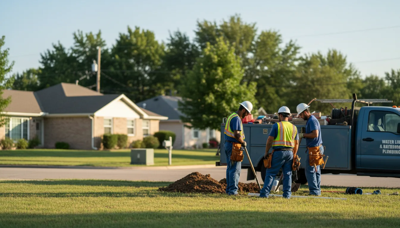 Residential water line and bathroom plumbing service in Barling, AR